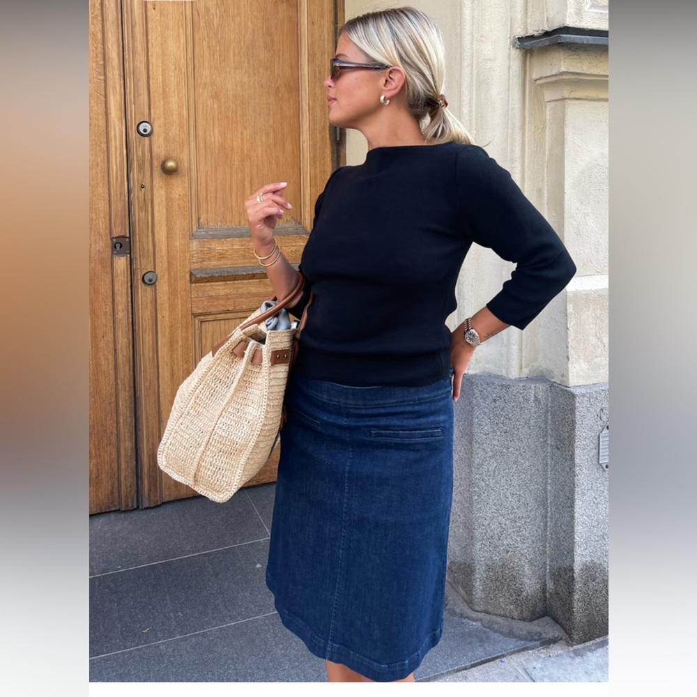 Djerf Avenue A-Line Denim Skirt